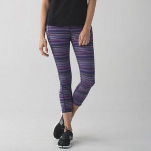 NWOT Lululemon Pace Rival Crop Space Dye Twist Ultra Violet Multi / Naval Blue